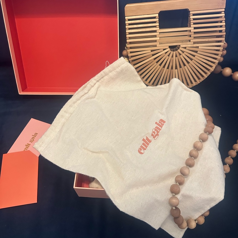 Cult Gaia “Ark” Micro Crossbody Wooden Handbag